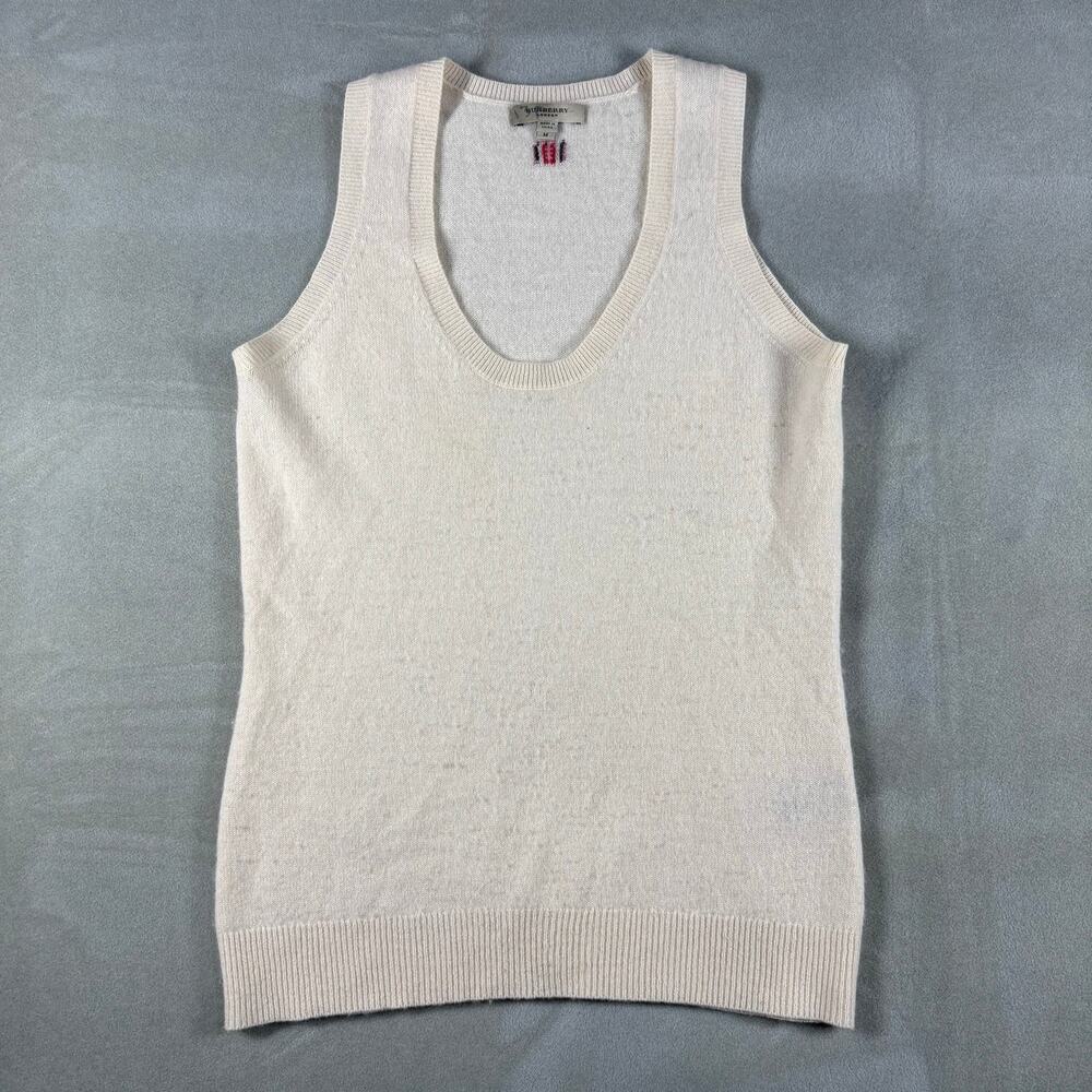 Burberry London Womens‎ M 100% Cashmere Sleeveless Knit Sweater Tank Top